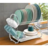 Kitchen Rack 2 Tier Stainless Steel Dish Rack with Utensil Holder Cup Holder and Dish Drainer Kitchen Organizer Storage