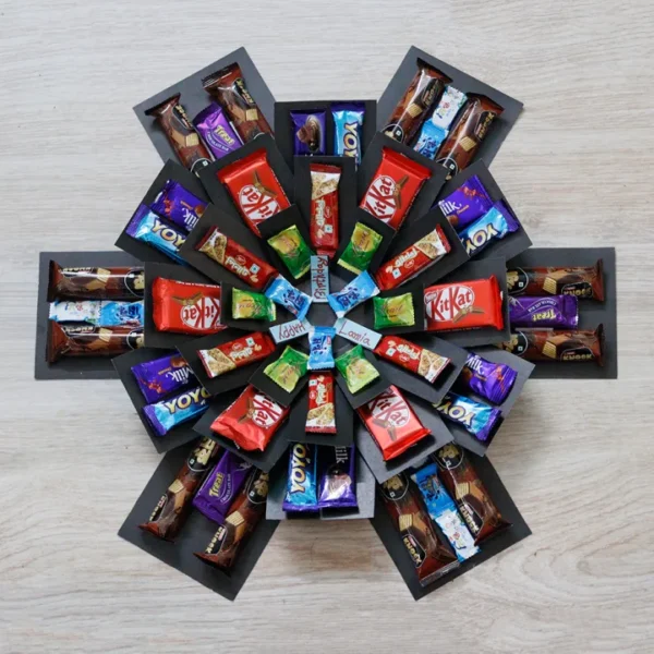 beautiful gift box for chocolate & photo decoration - Message Gift Box - 7-layer Explosion box for gift - 7-layer Magick chocolate box for gift - ( WITHOUT CHOCOLATE )