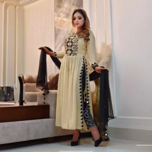 Fashionable Collection Readymade Embroidery Work Naira Nut Three Piece