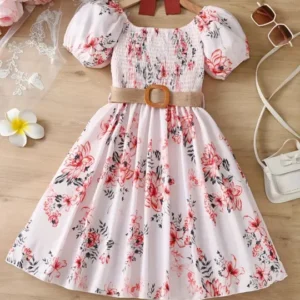 New Baby Girls Dress Premium Quality Beautiful Party Dress 3D Digital Print One Piece Baby Dress for 3-12Yrs