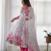 Redqymdqe Exclusive Stylish Three-Piece Digital Print Japani Silk for Women