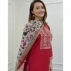 Readymade Stylish & fashionable three piece work by china V I P linen embroidery
