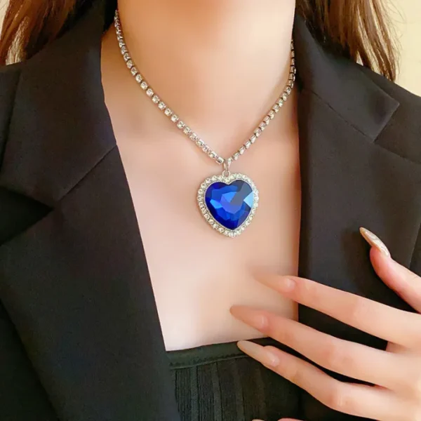 Titanic Heart Of Ocean Blue Heart Love Forever Pendant Necklace Birthday Gifts Best Gift For Girl Friend